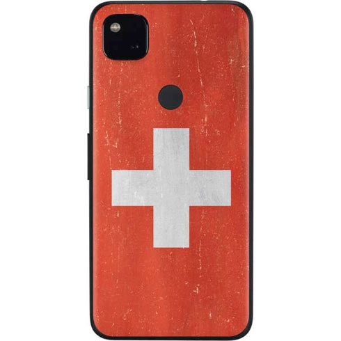 Switzerland Flag Distressed Google Pixel 4a Skin
